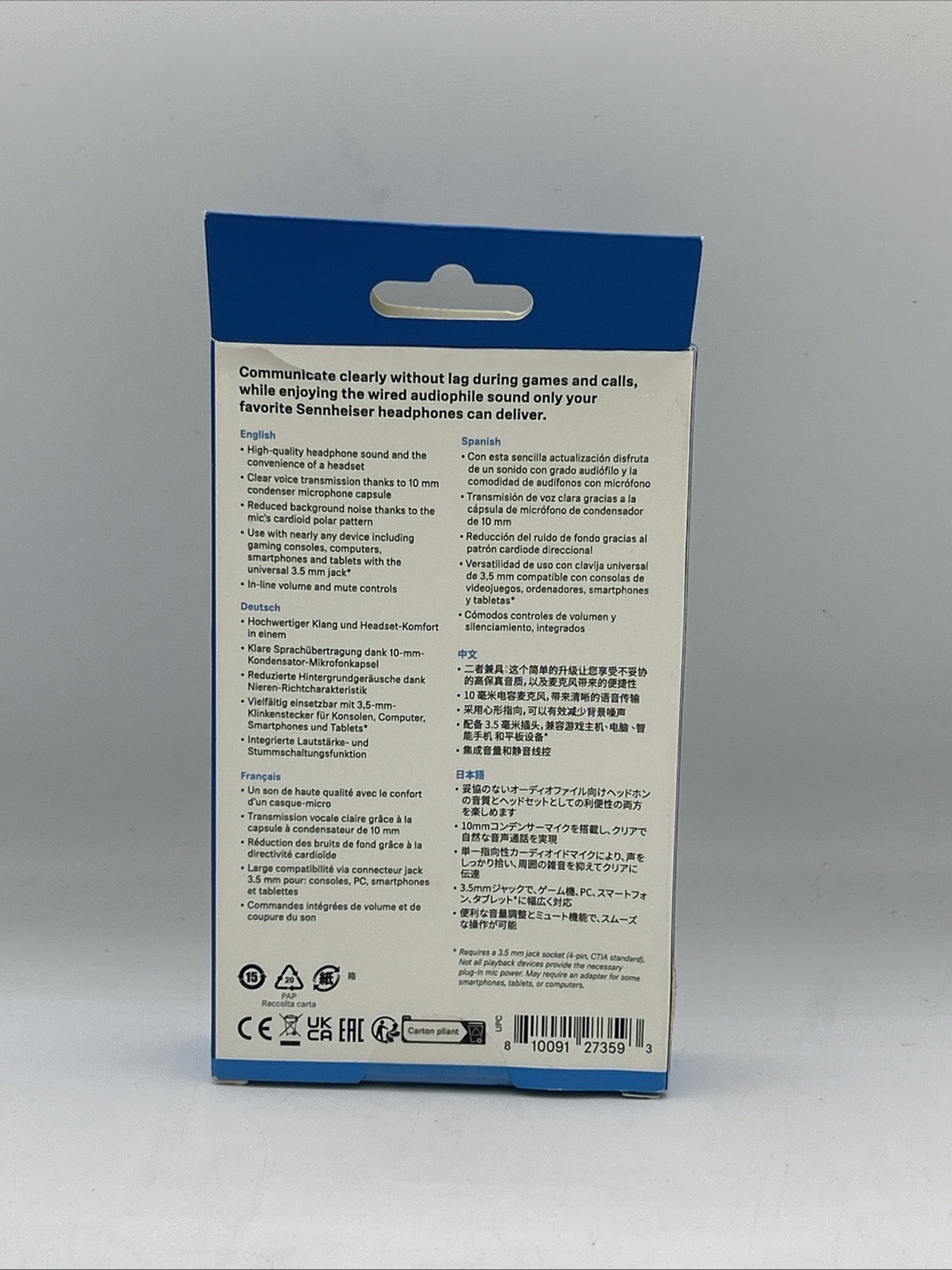 Sennheiser HD 500 BAM Boom Microphone 3.5mm Mute Volume Gaming