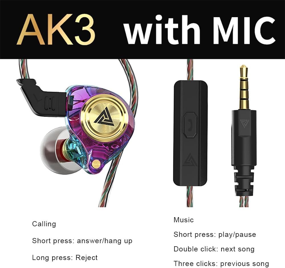 AK3FILE In Ear Headphones – Passive Noise Cancellation