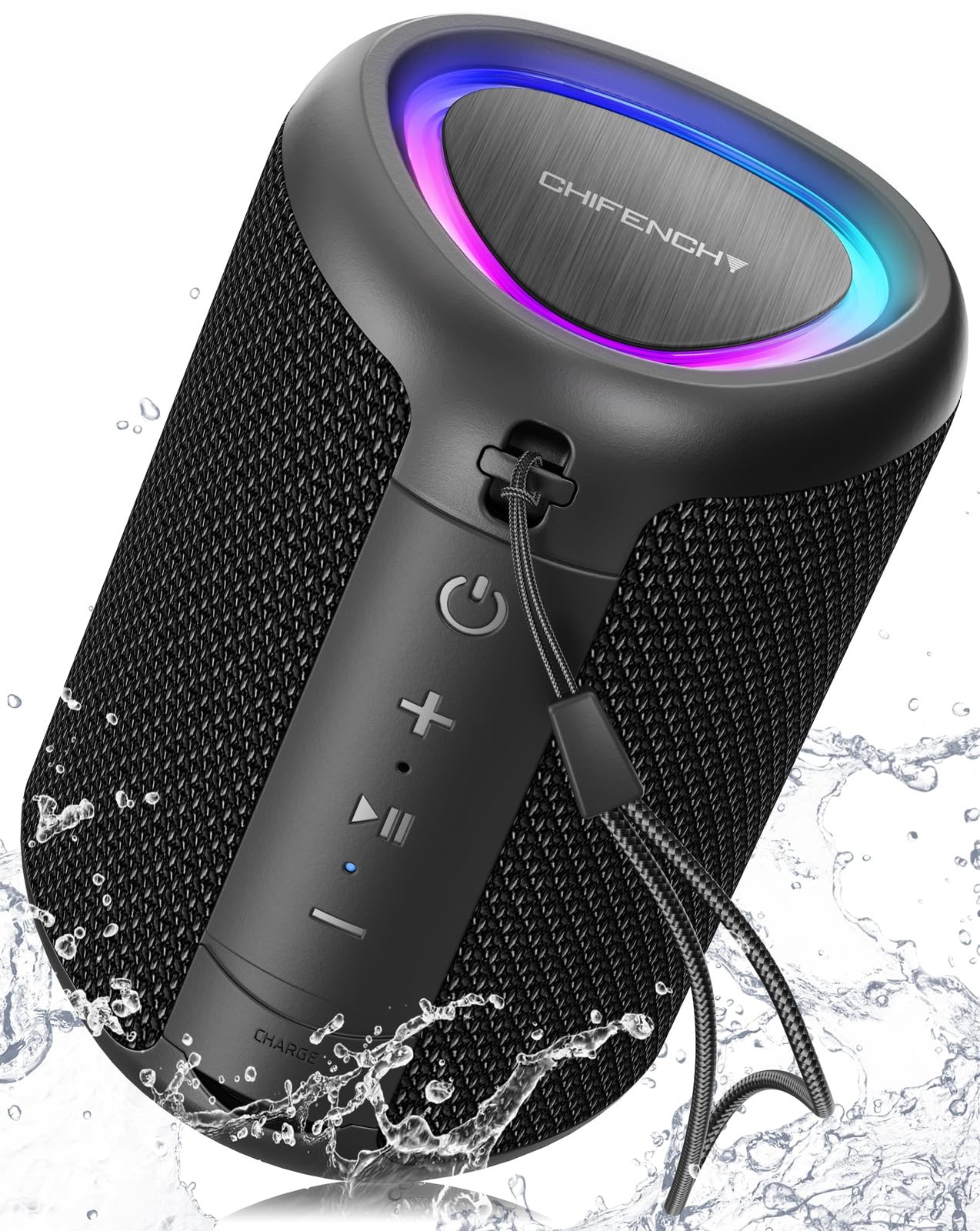 Portable Bluetooth Speaker Beach Essentials: Powerful Crystal 1 Pack, Black