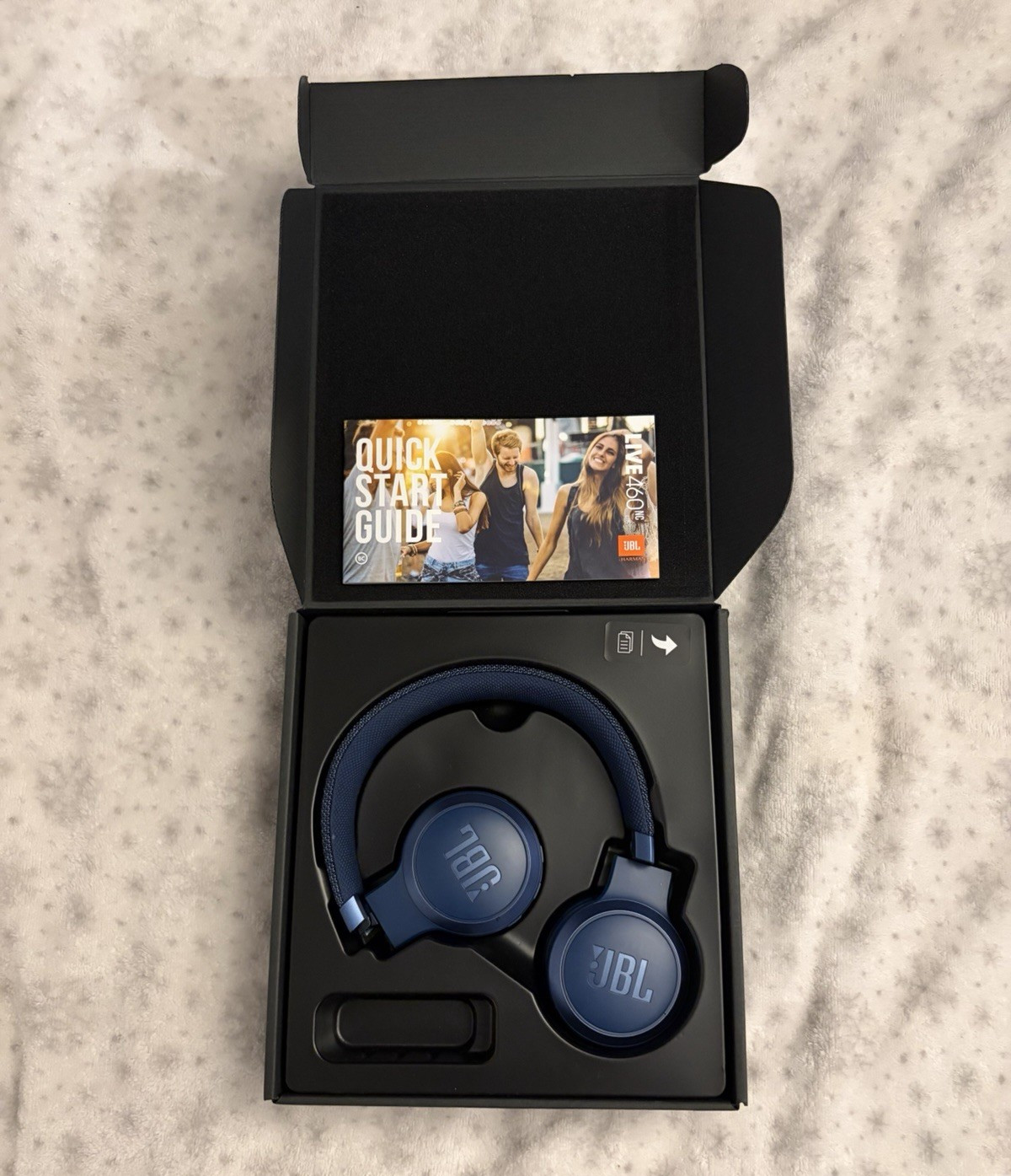JBL Live 460NC Wireless On-Ear Headphones Blue – Excellent Condition (No Cables)