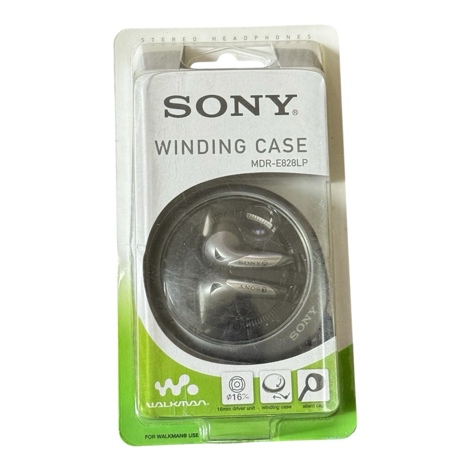 Sony MDR-E828LP Walkman Stereo Earphones Winding Case NOS Sealed 2006