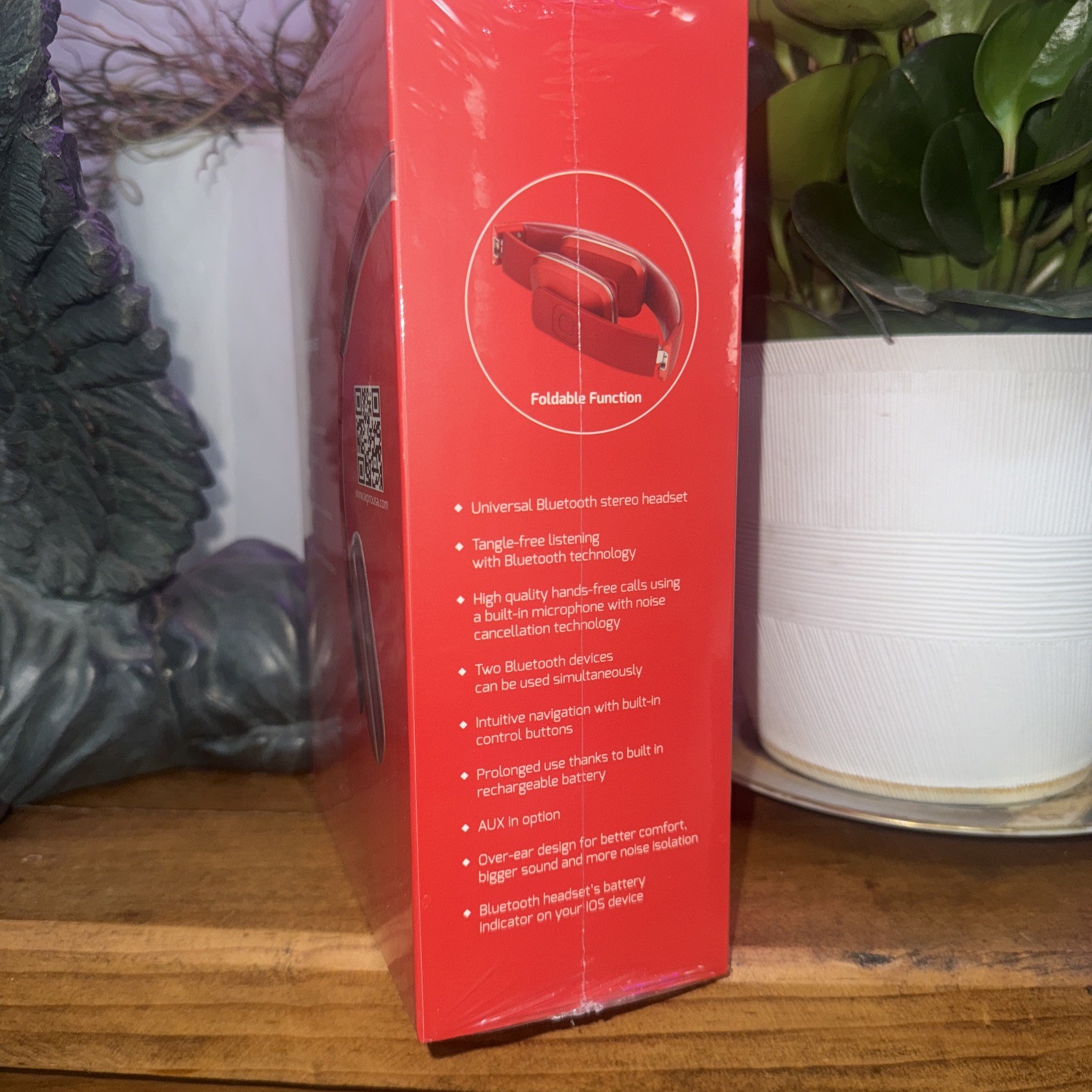 AiPro-200 Plus Dual Bluetooth Stereo Headphones Red Wireless Headset Premium