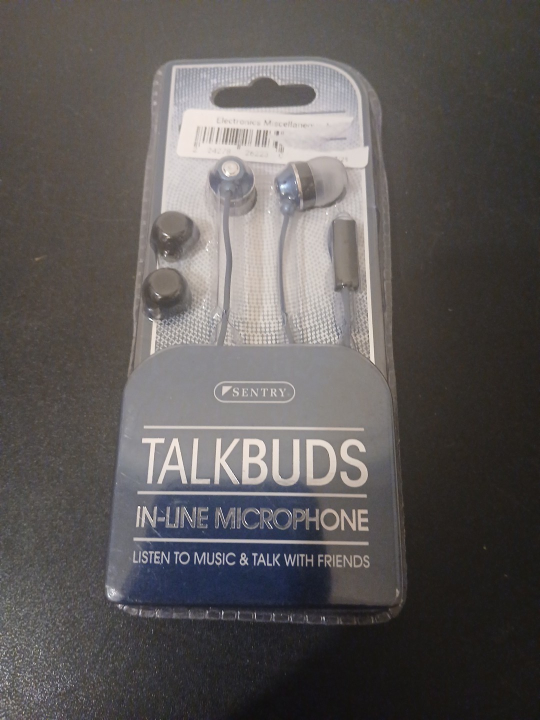 Sentry Talk Buds 1 Pair of Buds With in-line Mics Blue NIP Sleek Retro Look