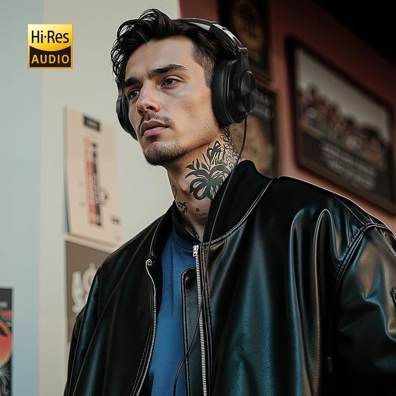 Studio-Grade Headphones 40mm Drivers DJ Monitoring Single-Sided Over Ear Comfort
