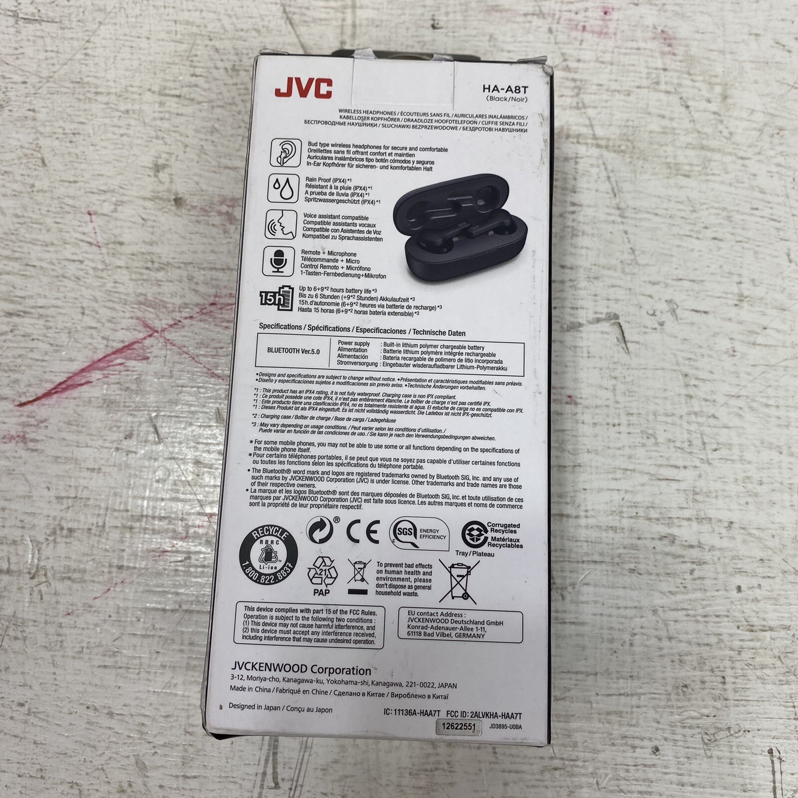JVC(R) HA-A8TB JVC HA-A8T In-Ear True Wireless Stereo Bluetooth Earbuds with …