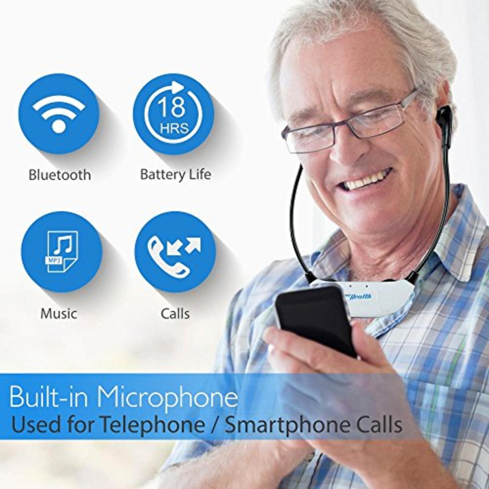 Pyle Bluetooth Wireless TV Amplifier Headset, Noise-Canceling, Rechargeable