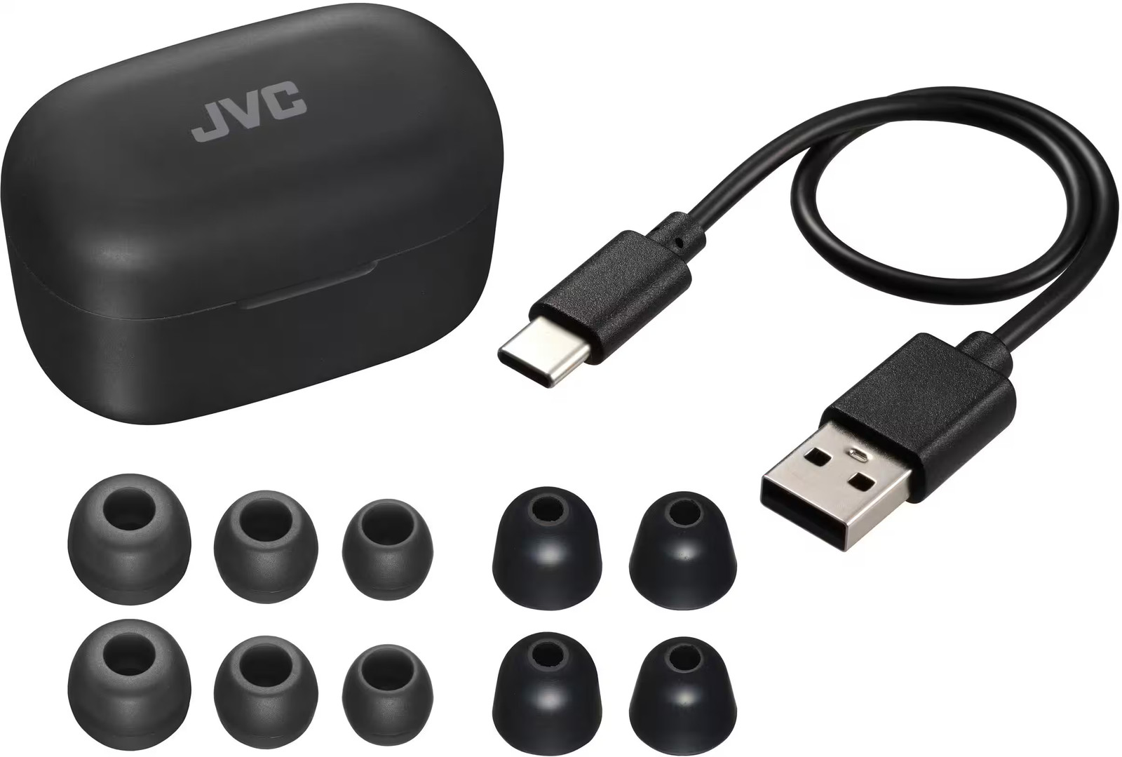 JVC – Marshmallow Plus True Wireless Headphones with Noise Cancelling – Black