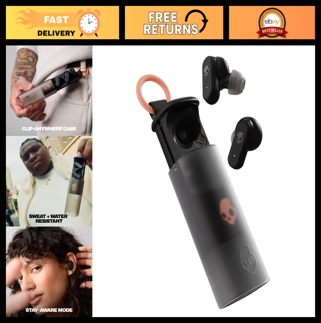 Wireless Earbuds Bluetooth Headphones, Noise Isolating, 36H Battery, Microphone,