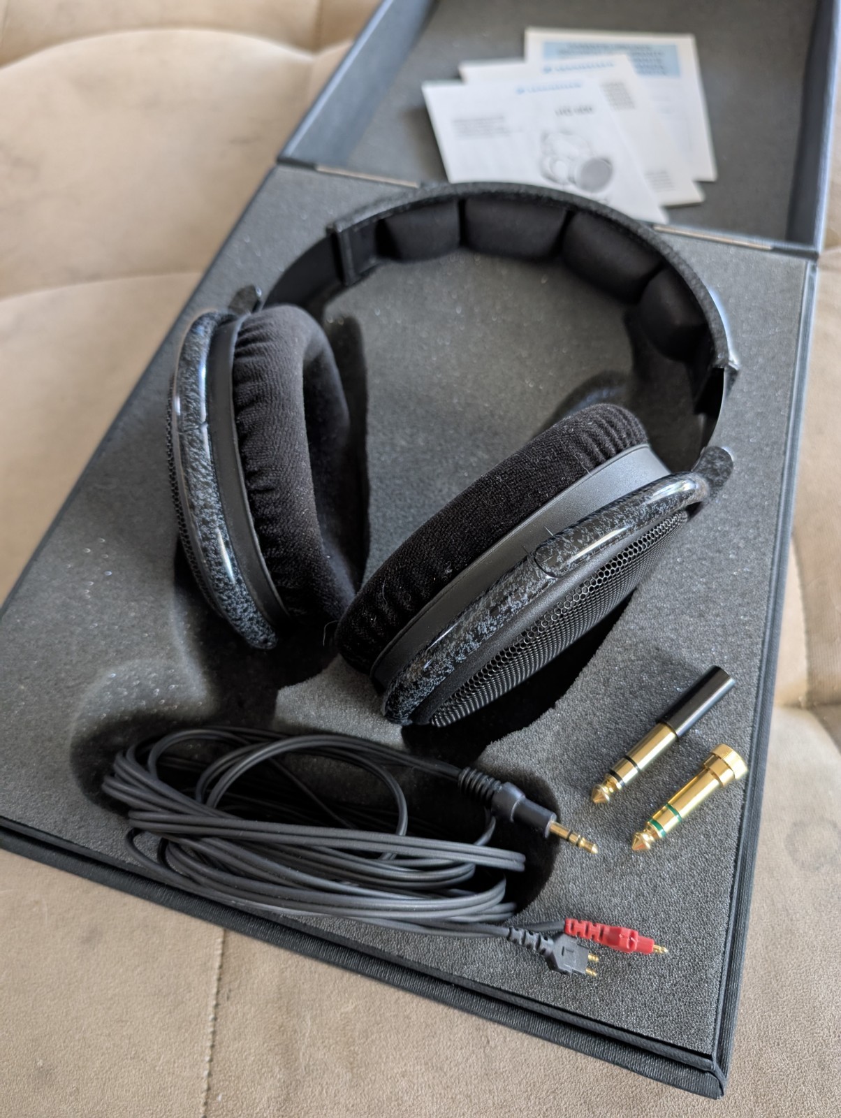 Sennheiser HD 600 HD600 Headphones Early *Black Silk* Version Made in Ireland