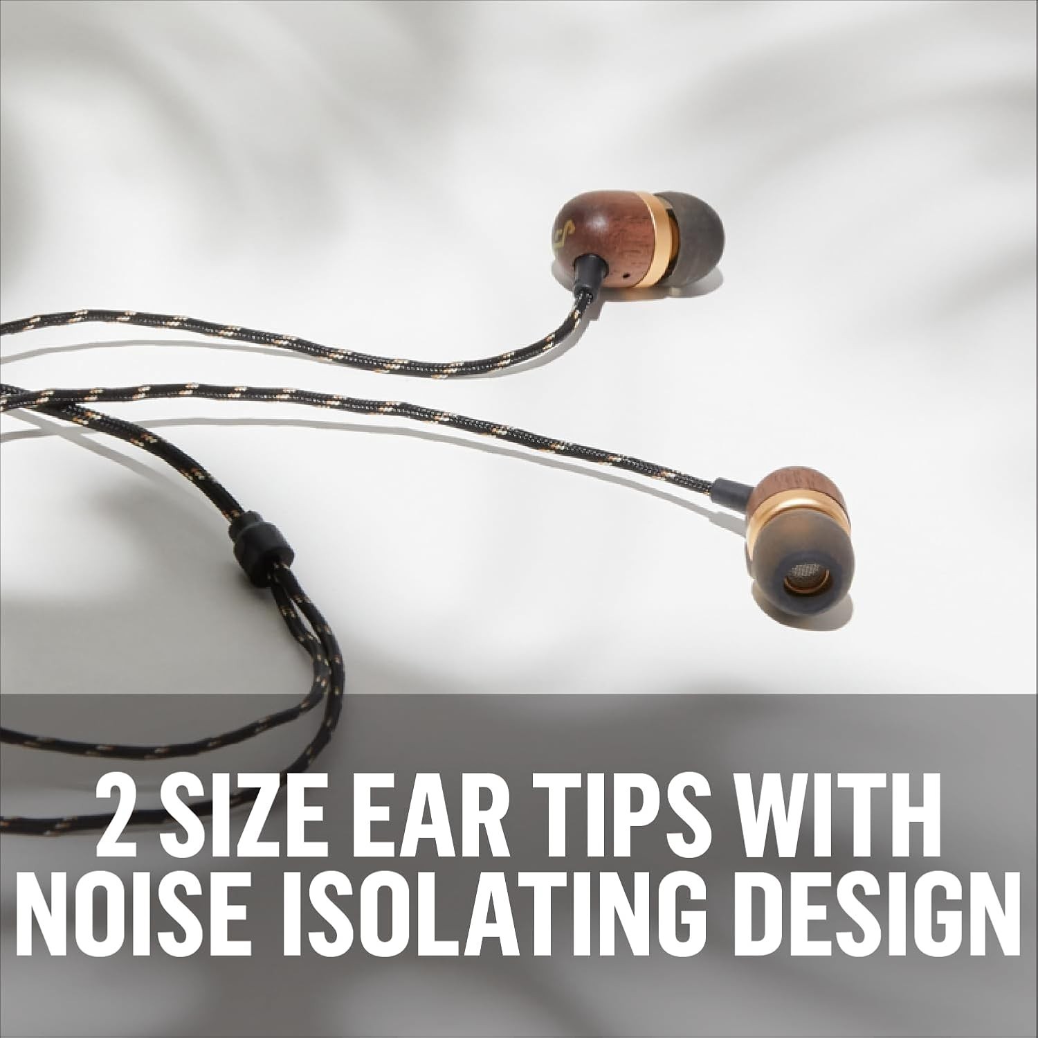 Wired Earphones with Microphone and Noise Isolating Design in Brass Finish