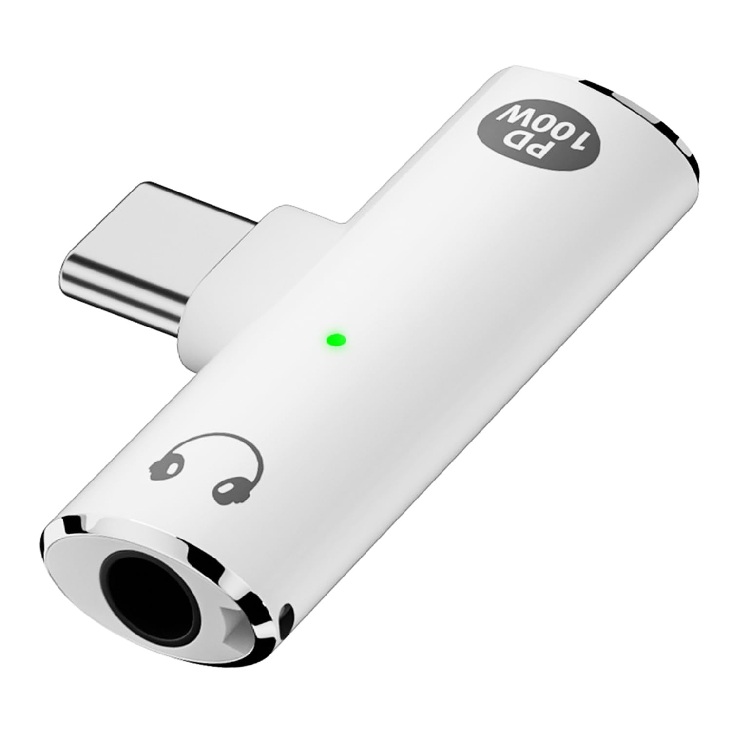 Jadebones USB C to 3.5mm Audio Jack Adapter with 100W Fast Charging, White | 2-i