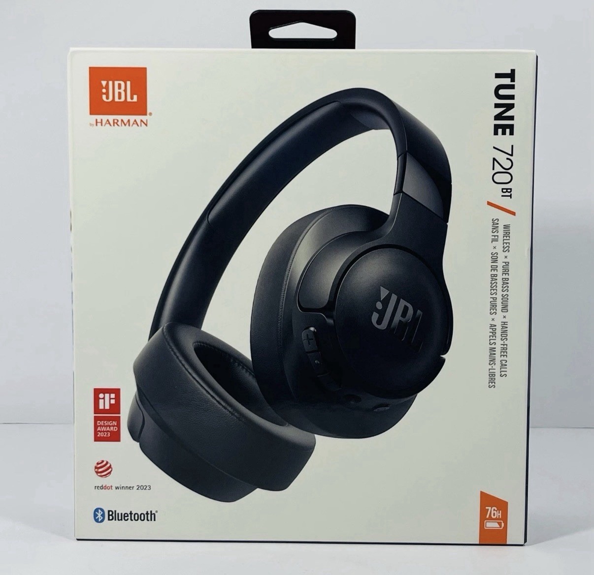 JBL Tune 720BT Over-Ear Wireless Bluetooth Pure Bass Sound Headphones (Black)