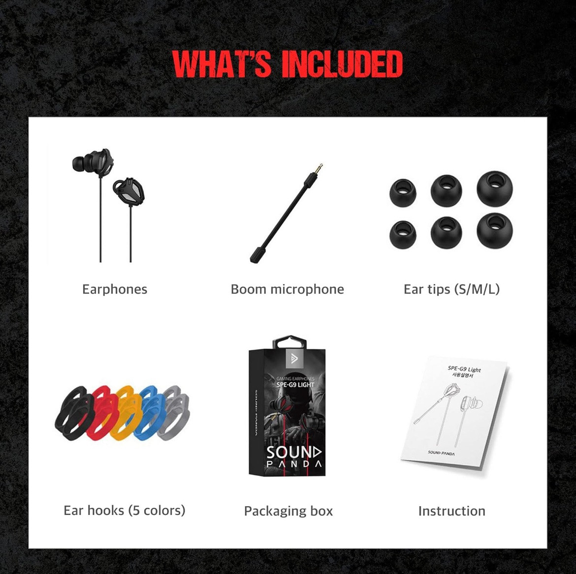 Sound Panda SPE-G9 Light Gaming Earbuds Single Driver 3.5mm Dual Microphone
