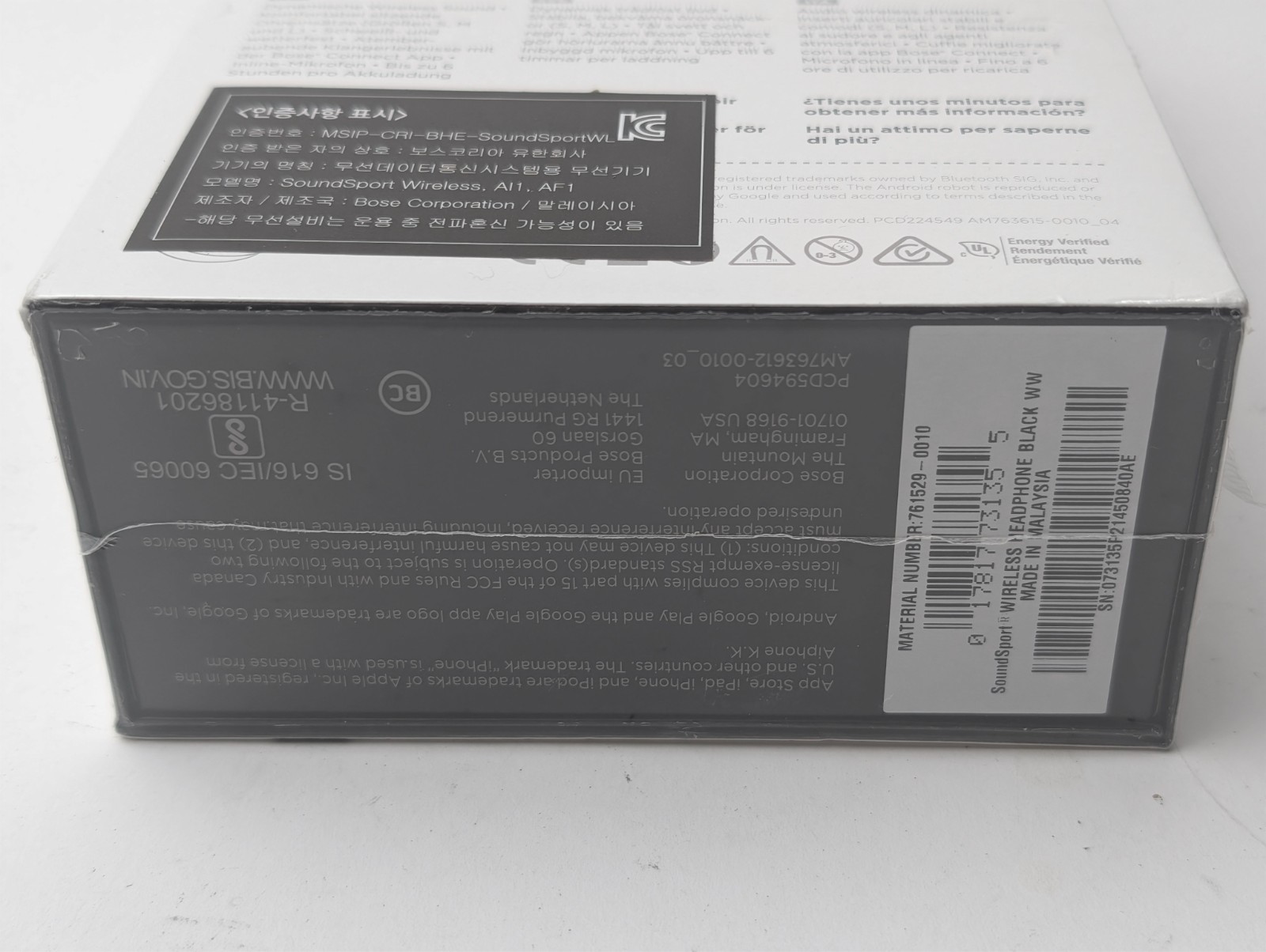 Bose SoundSport Wireless In-Ear Bluetooth Headphones Black Factory Sealed Black