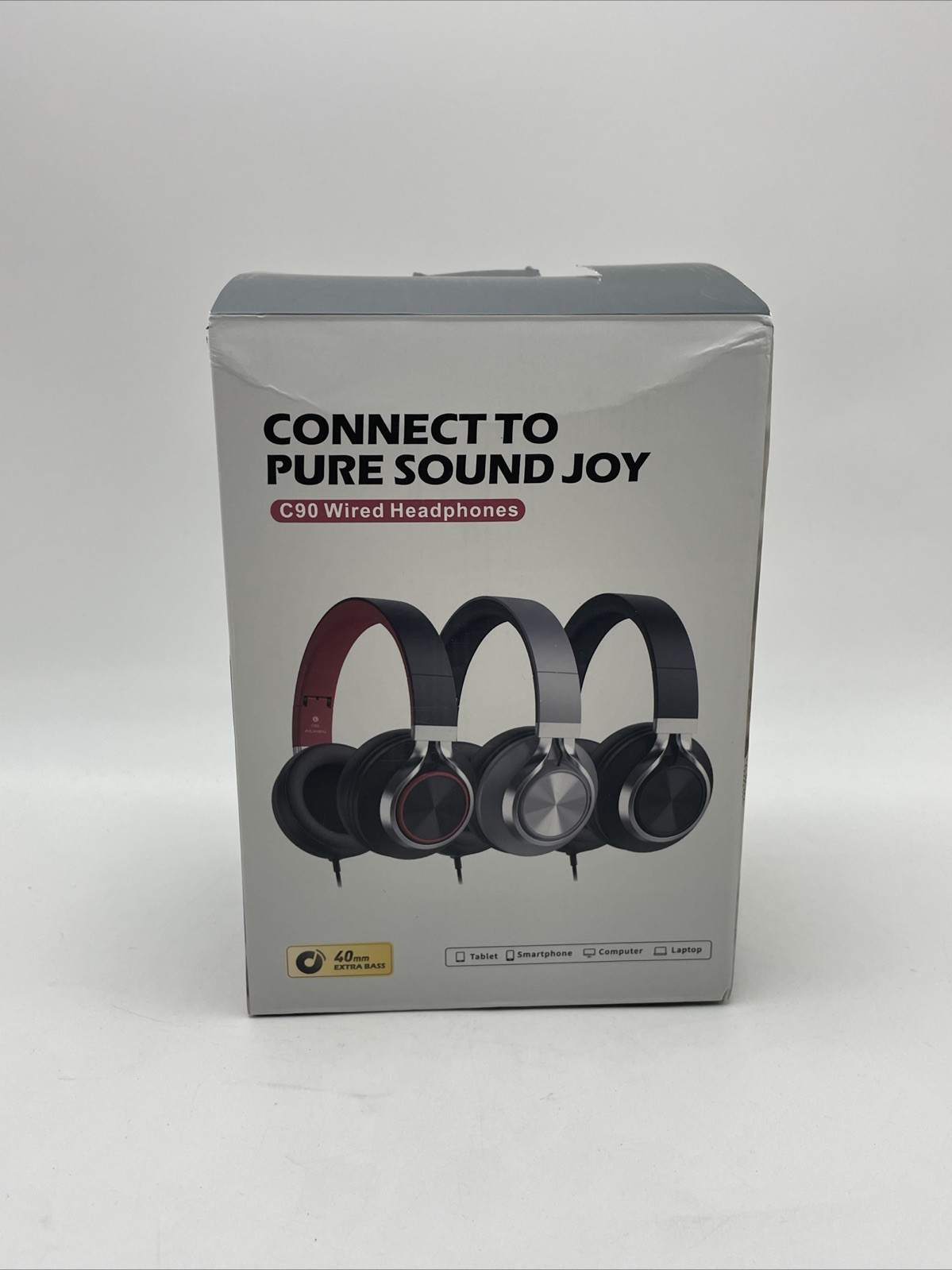 Ailihen C90 Wired Headphones Quality Stereo Sound 40mm Extra Bass – Grey/Silver