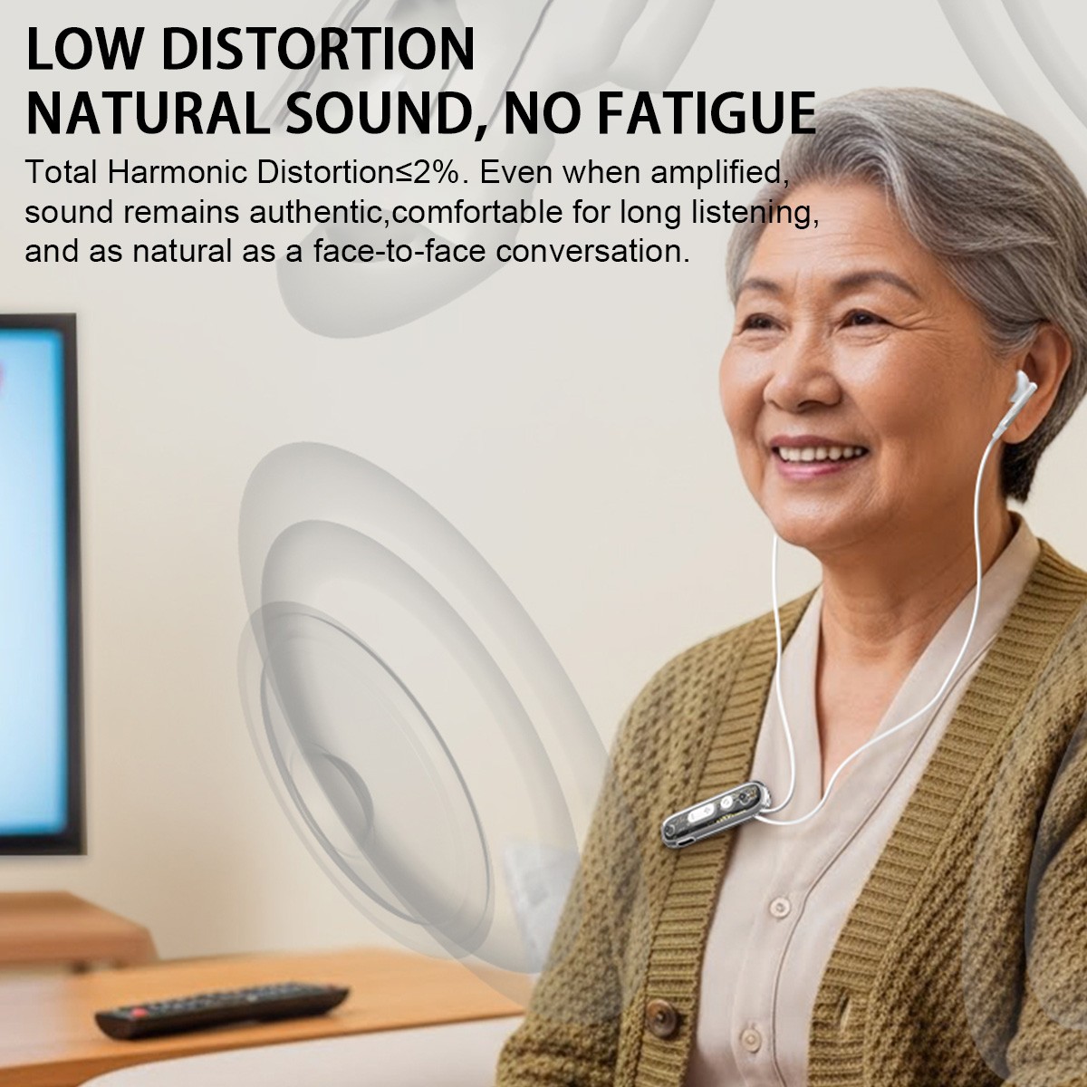 Bluetooth Clip In-Ear Digital Hearing Aids Sound Voice Amplifier Headset Seniors