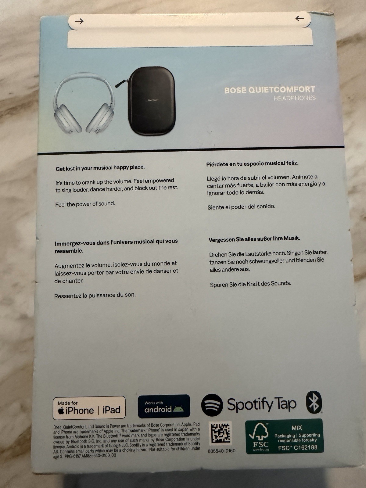 Bose QuietComfort Wireless Noise Cancelling Over-the-Ear Headphones -Ice Blue