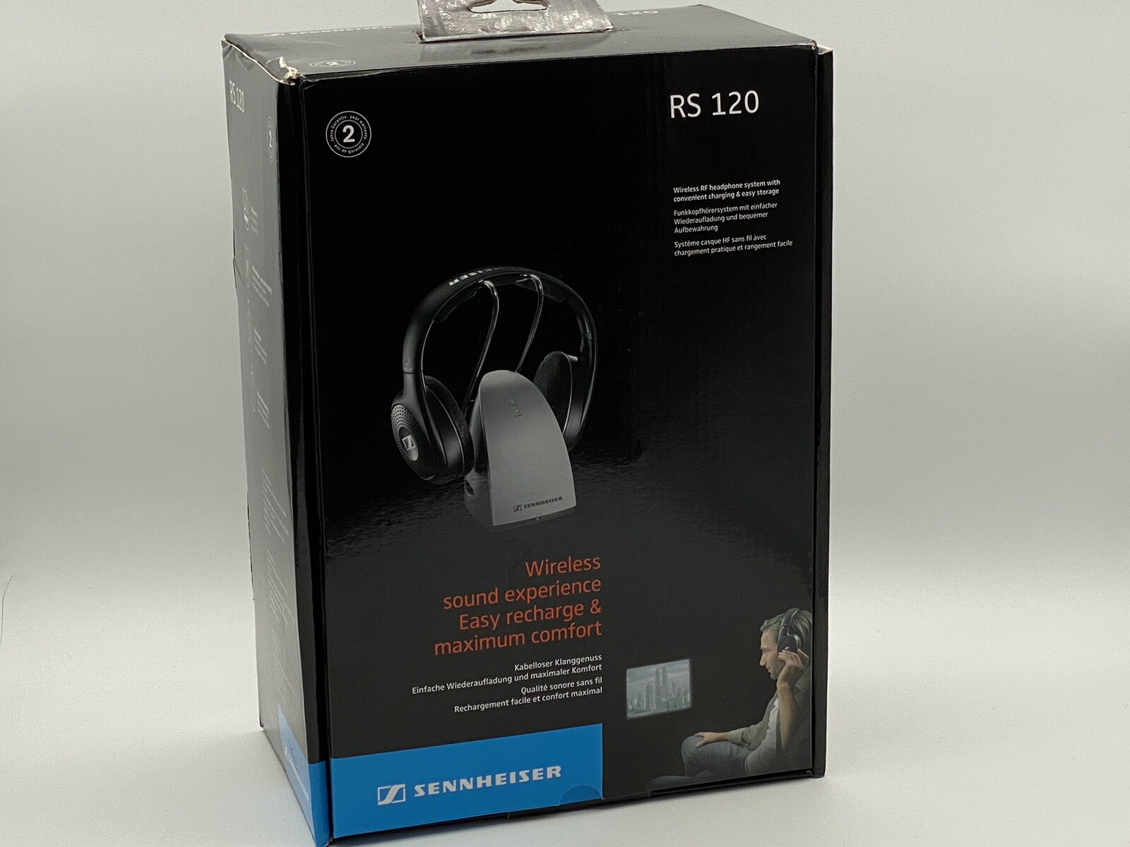 Sennheiser RS120 On-Ear Wireless RF Headphones with Charging Cradle