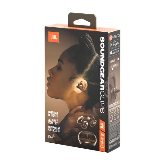 JBL SOUNDGEARCLIPS Open Ear Headphones, Bluetooth, IP54, 32 HR Battery Life