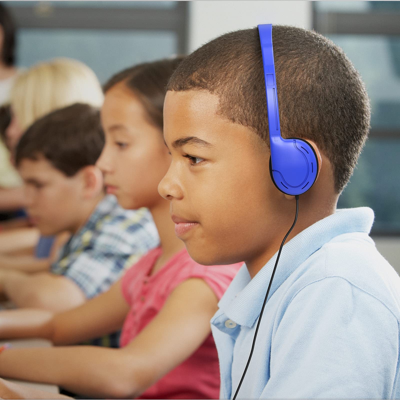 6 PCS Bulk Kids School Headphones 3.5mm Jack Multi Color No Mic Classroom