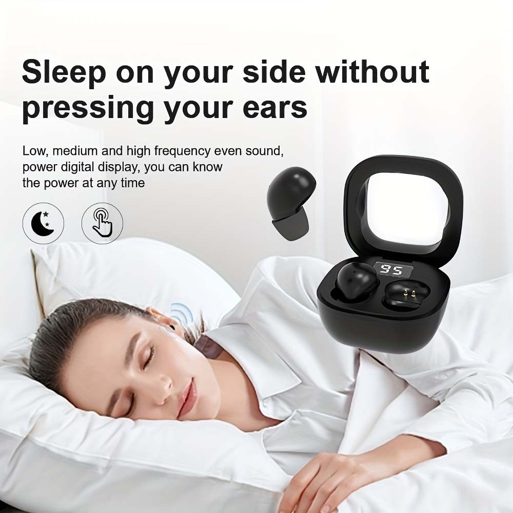 Soft-Touch Durable Waterproof Compact In-Ear Invisible Sleep Bluetooth Earphones