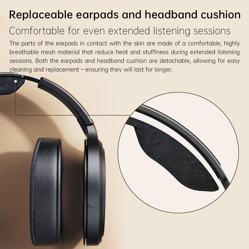 FiiO JT7 Black Open-Back Planar Magnetic Headphones 3.5mm 4.4mm Balanced Hi-Res