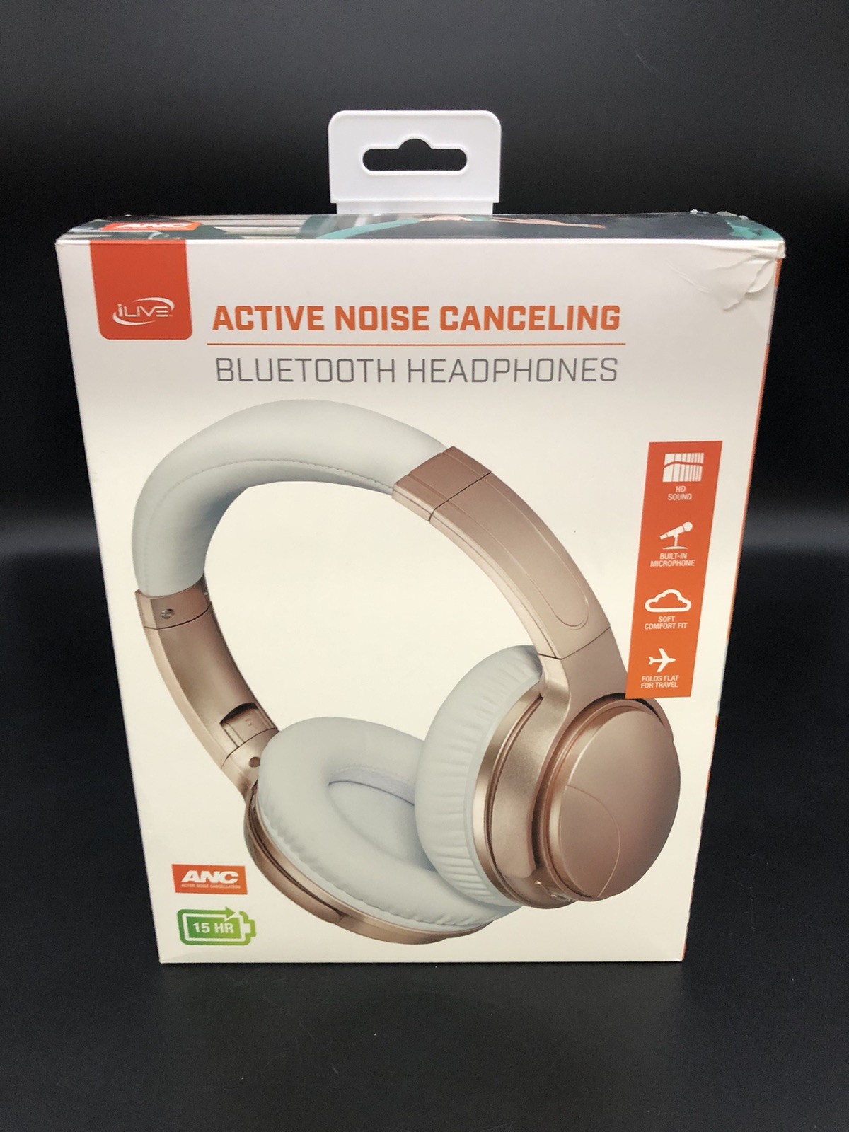 iLive Active Noise Cancellation Bluetooth Headphones – Rose Gold (Micro USB)