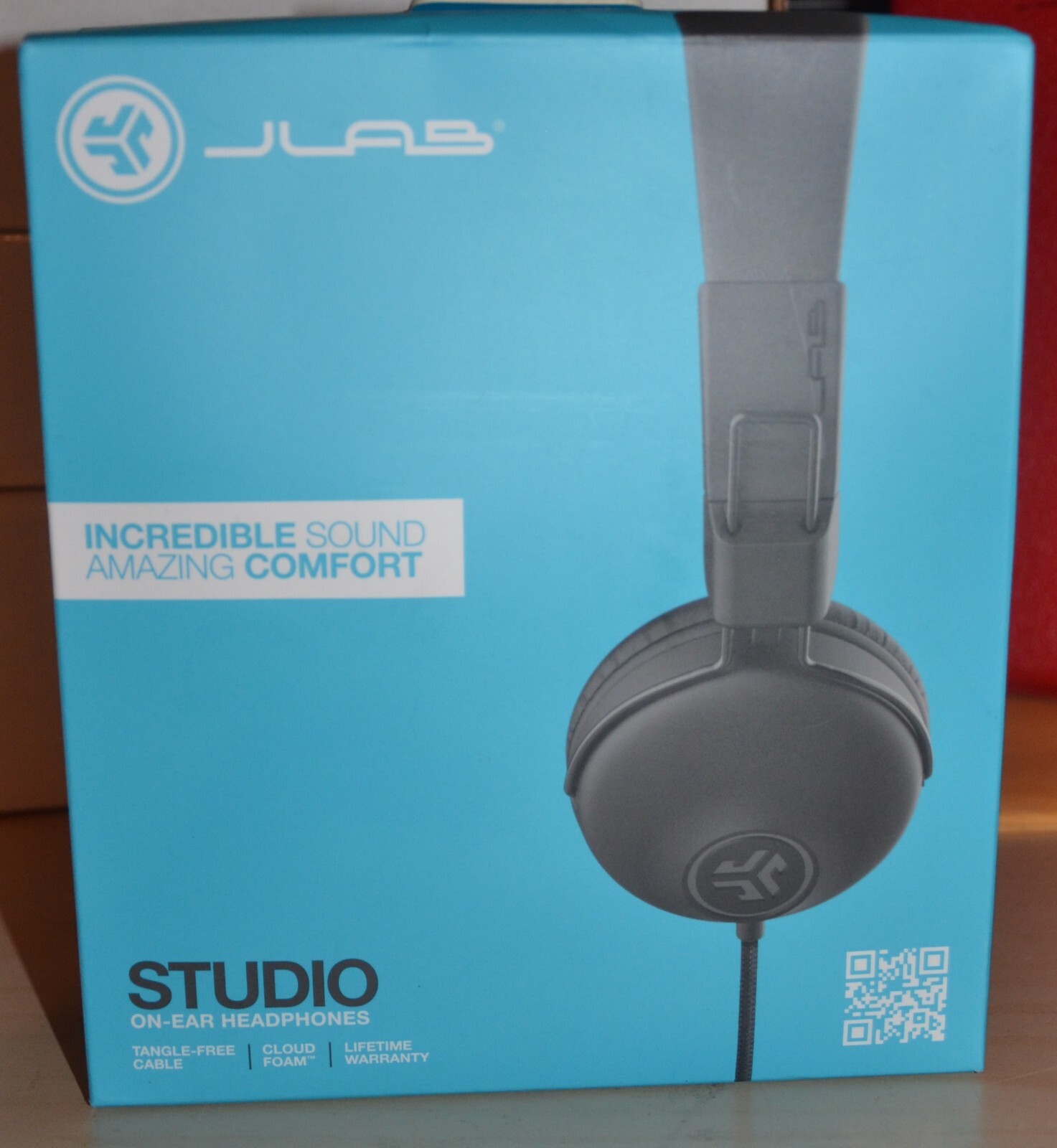 JLab Studio Wired On-Ear Headphones Black wired new J-Lab HASTUDIORBLK4