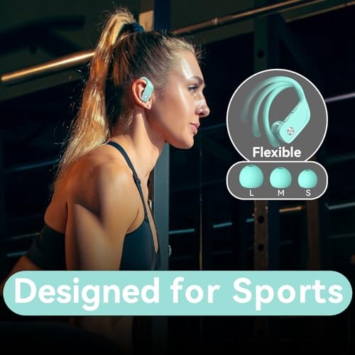Bluetooth Earbuds – Mint Green – 80H Wireless Bluetooth Headphones – Mint Green