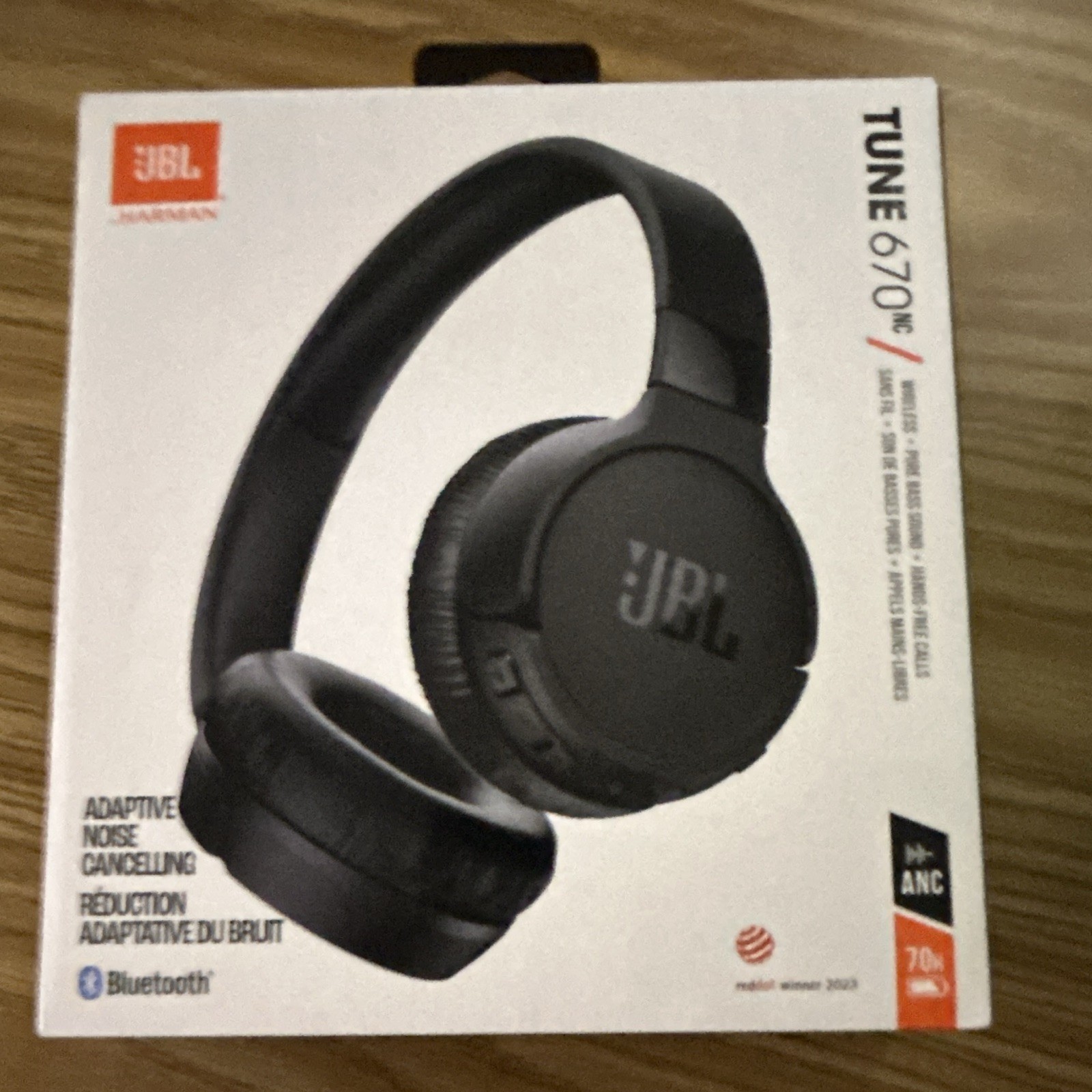 JBL Tune 670NC Wireless Bluetooth Headphones Adaptive Noise Cancelling Black