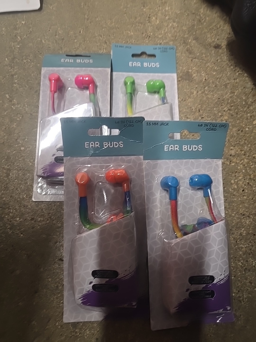 Set Of 5 E-CIRCUIT EarBuds Lightweight Comfortable 48 INCH CORD 3.5mm audio Jack