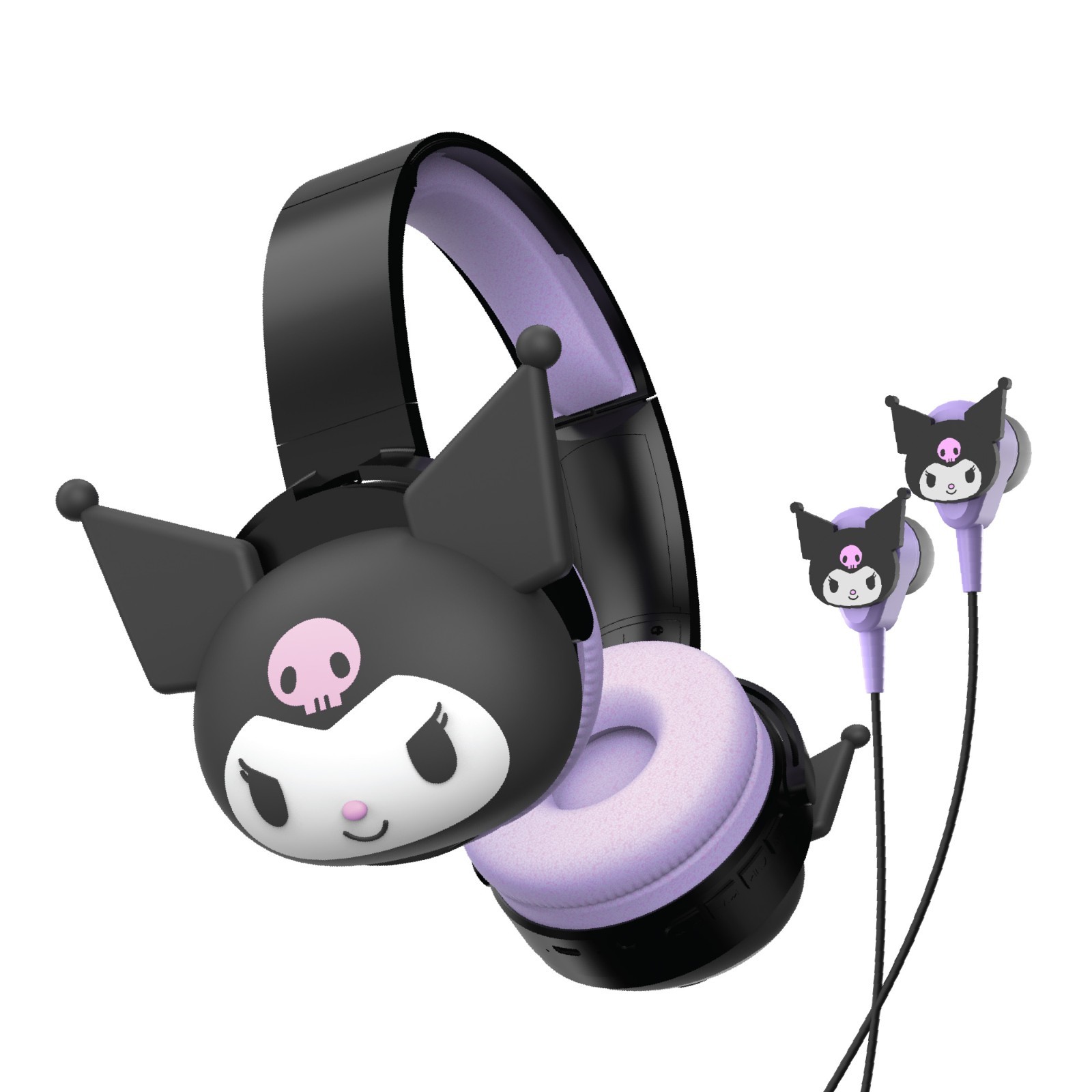 Hello Kitty 2-in-1 Wireless Bluetooth Headphones With Wired Earbuds – Kuromi
