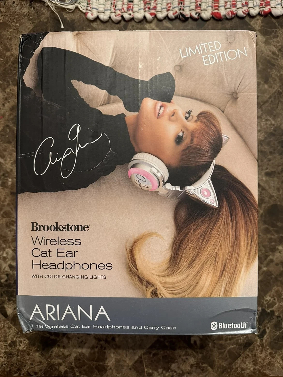 Brookstone Ariana Grande Wireless Cat Ear Headphones Limited Edition Bluetooth