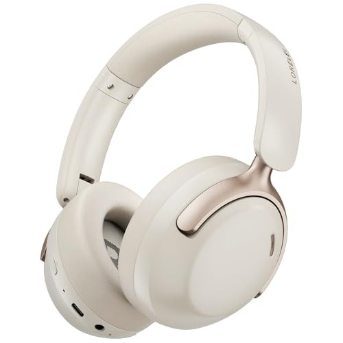 Q30 Bluetooth Headphones Over Ear,60H Playtime & 3 EQ Music Beige White