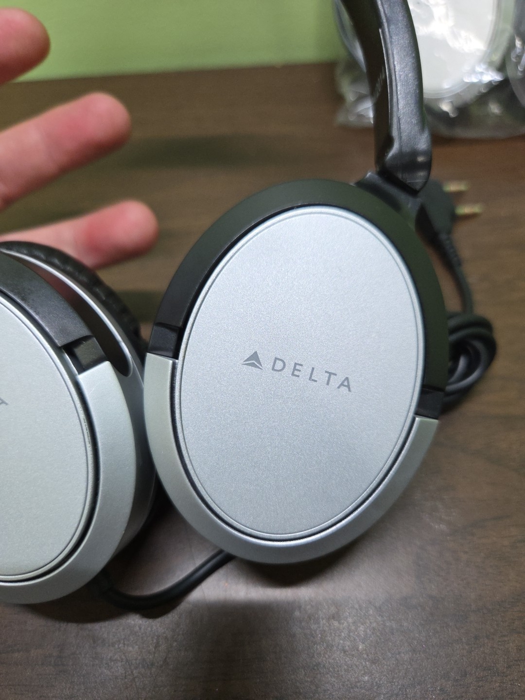 Delta Airlines 044207466 Binaural Over-Ear Dual 3.5mm Airplane Headphones (TWO)