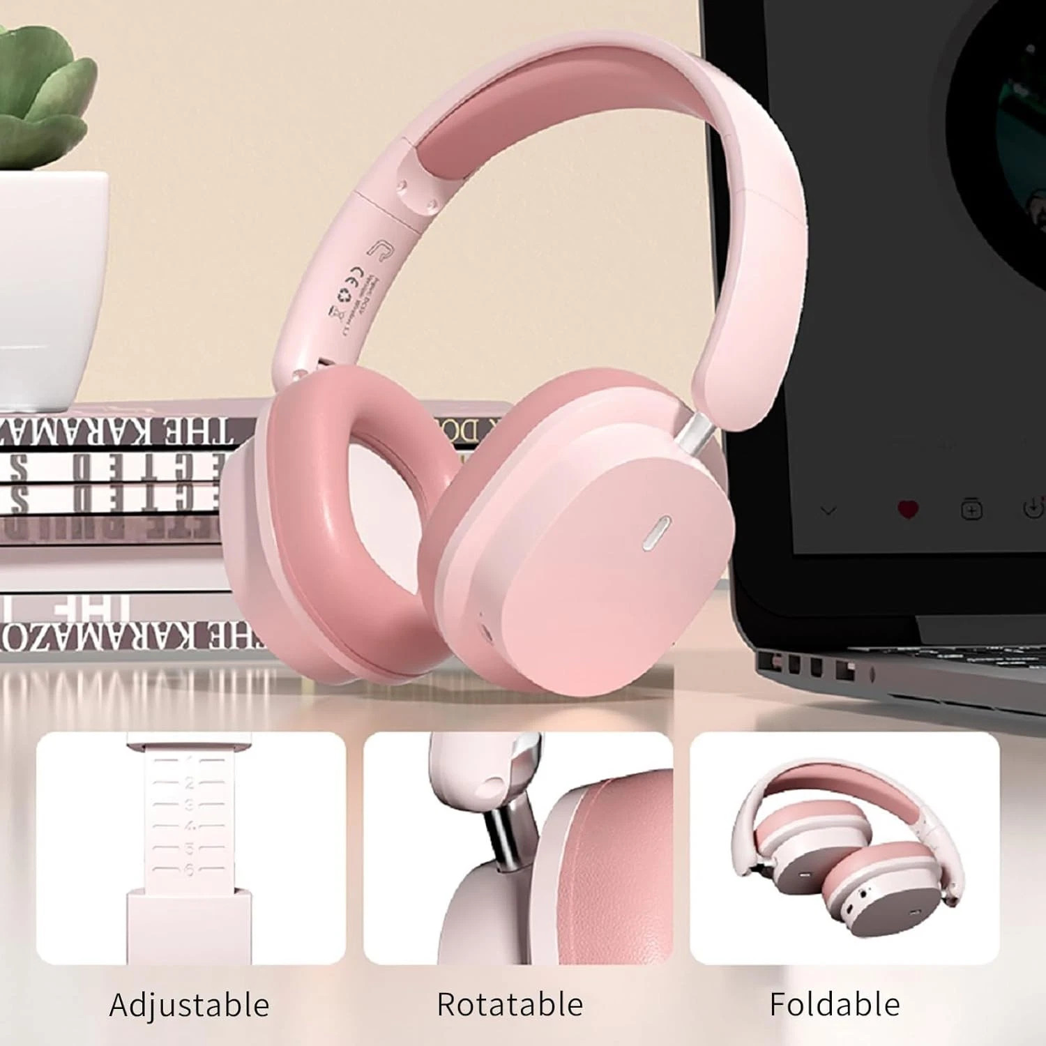 SY-T2 Bluetooth Over Ear Headphone, Wireless Spatial Sound Effective Foldable Ga