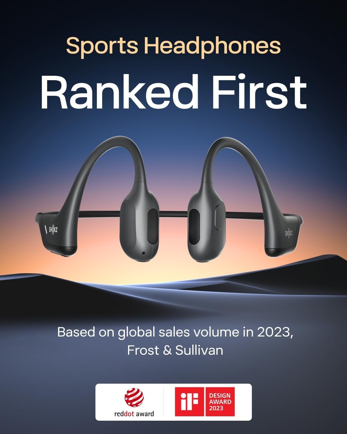 SHOKZ OpenRun Pro – Open-Ear Bluetooth Bone Conduction Sport Headphones, Sweat R