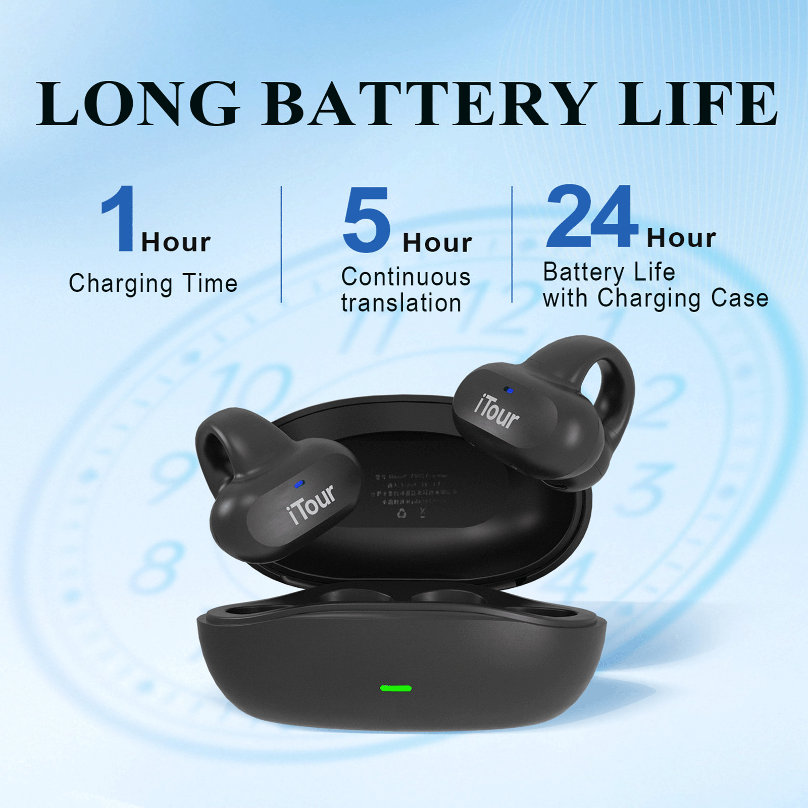 iTour Z50S Translator Earbuds Real Time AI Translation in 127 Online Languages