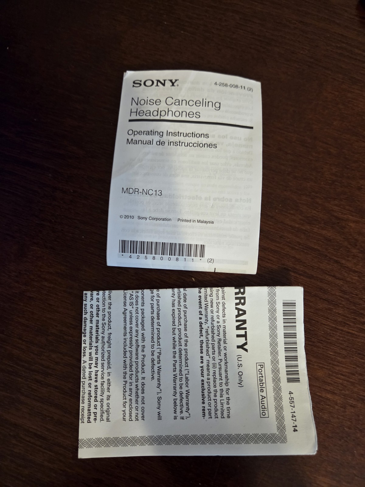 Sony MDR-NC13 In-Ear Only Noise Cancelling Headphones Earphones – Black