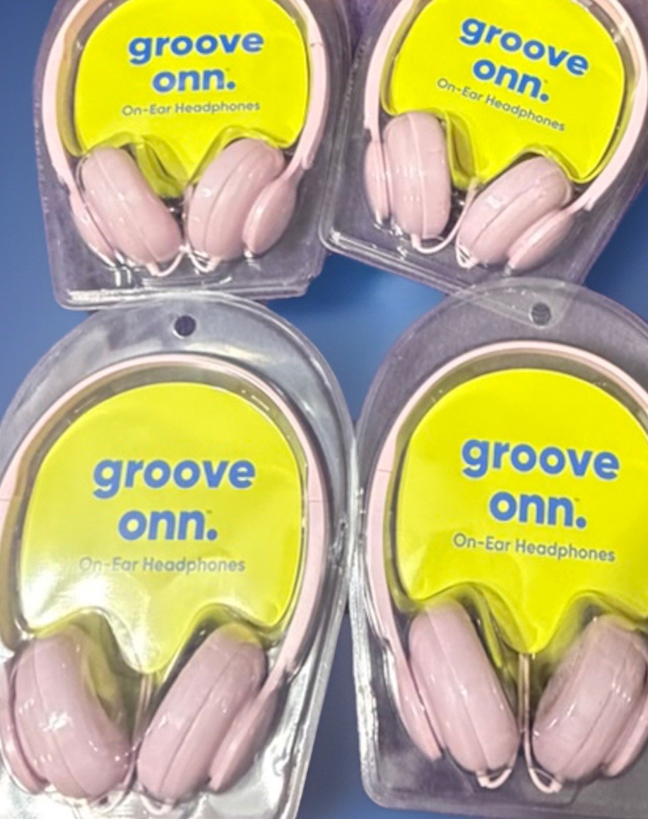 4~Groove Onn.~On-Ear Headphones~Pink~Wired~ Adjustable Headband~3.5mm AUX~NEW!!