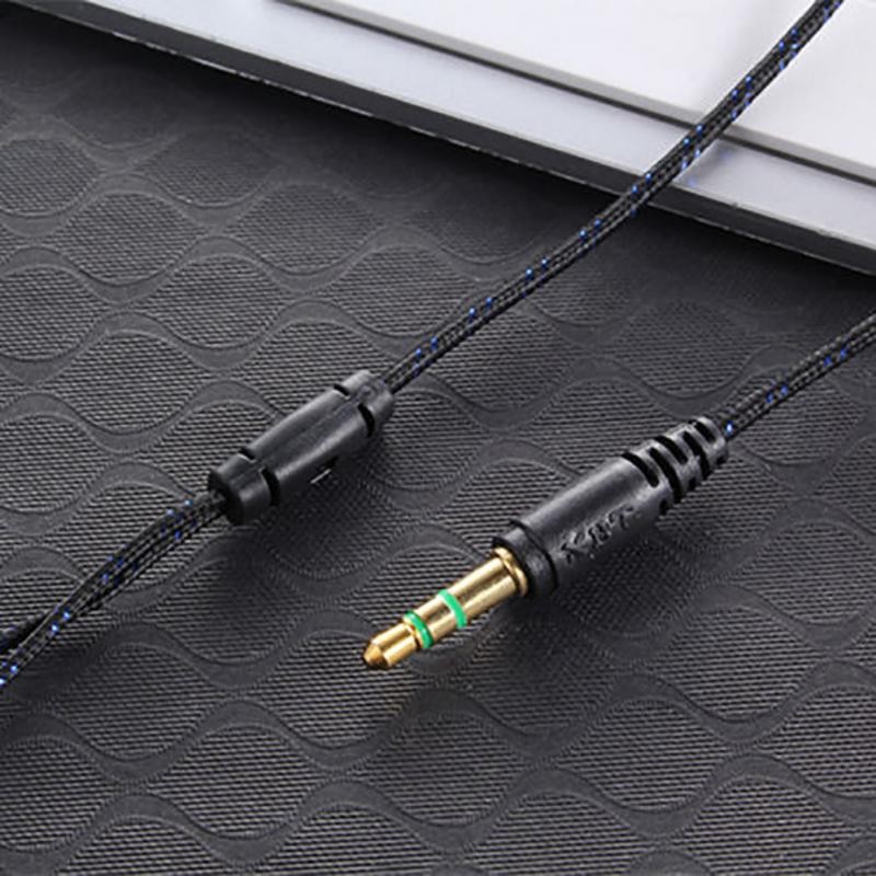 Green In-Ear Earbuds Stereo Braided Cable Cord Quality Sound Bass Music/Headset