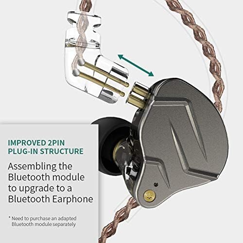 Auriculares Kz Zsn Pro In Ear Con Cable Desmontable Y Sonido Superior Gray