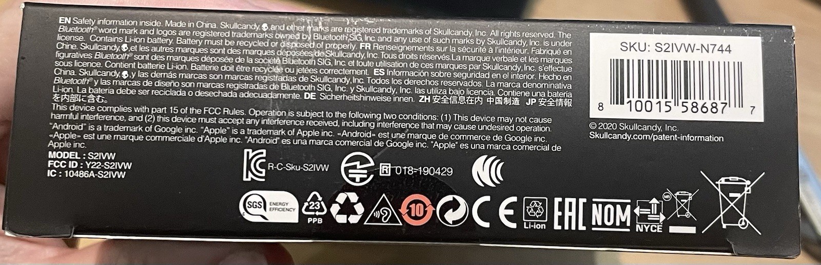 Skullcandy Indy Evo True Wireless Bluetooth Headphones – Chill Gray NEW SEALED