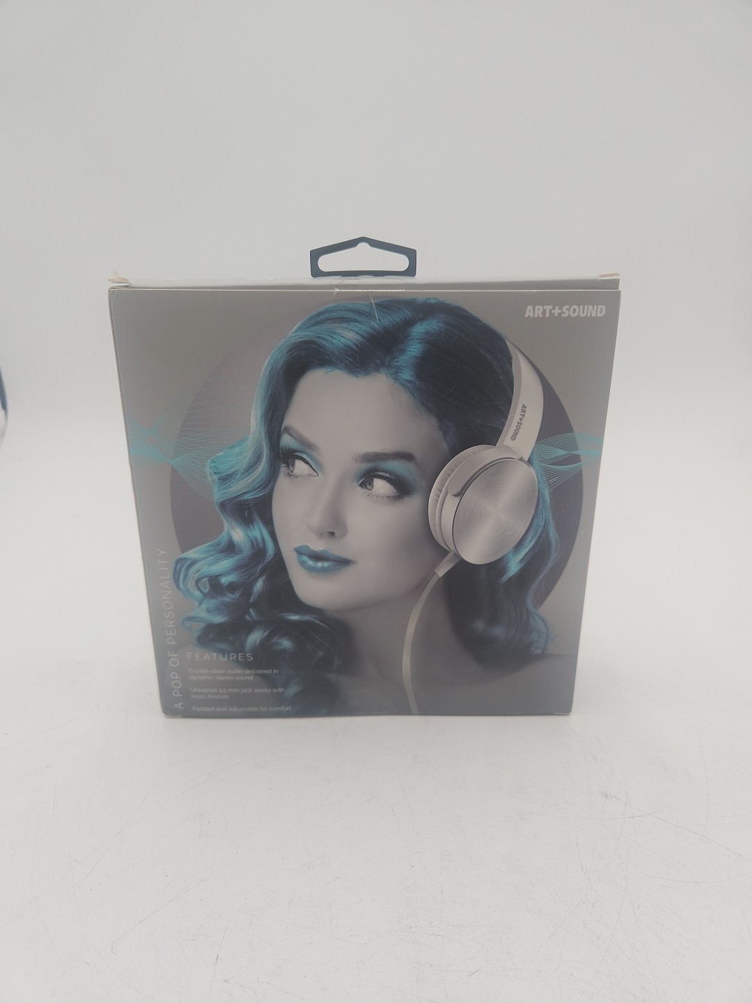 NEW ART+SOUND DYNAMIC WIRED HEADPHONES. LIGHTWEIGHT, WHITE/SILVER, 35 MM INPUT