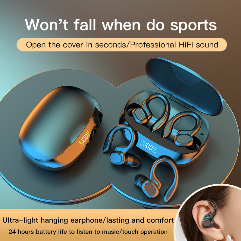 Bluetooth Wireless Earphones Headphones Earhook for iPhone Android Sport Earbuds
