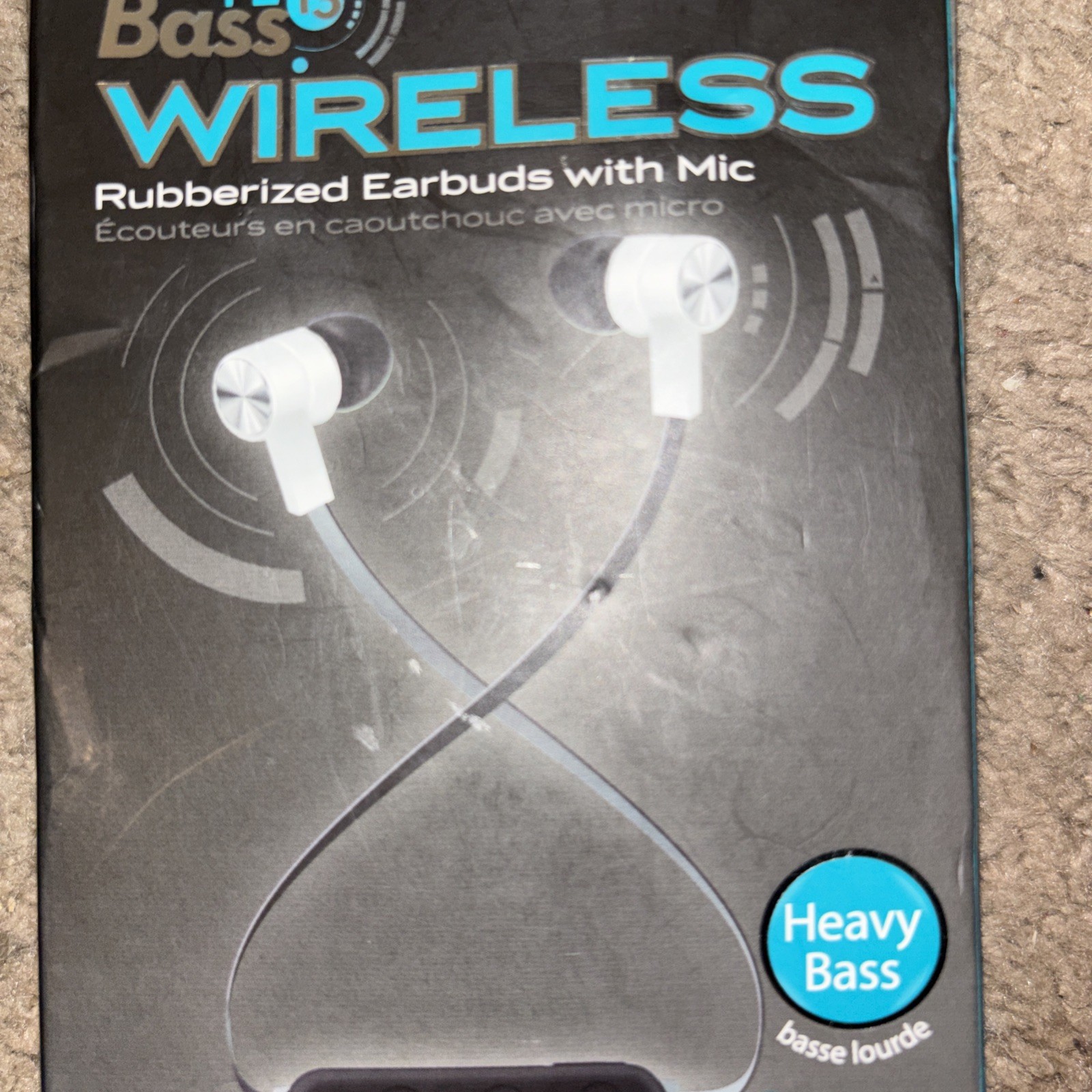 Maxell Bass 13 Wireless Rubberized Earbuds With Mic Heavy Bass White One Pc