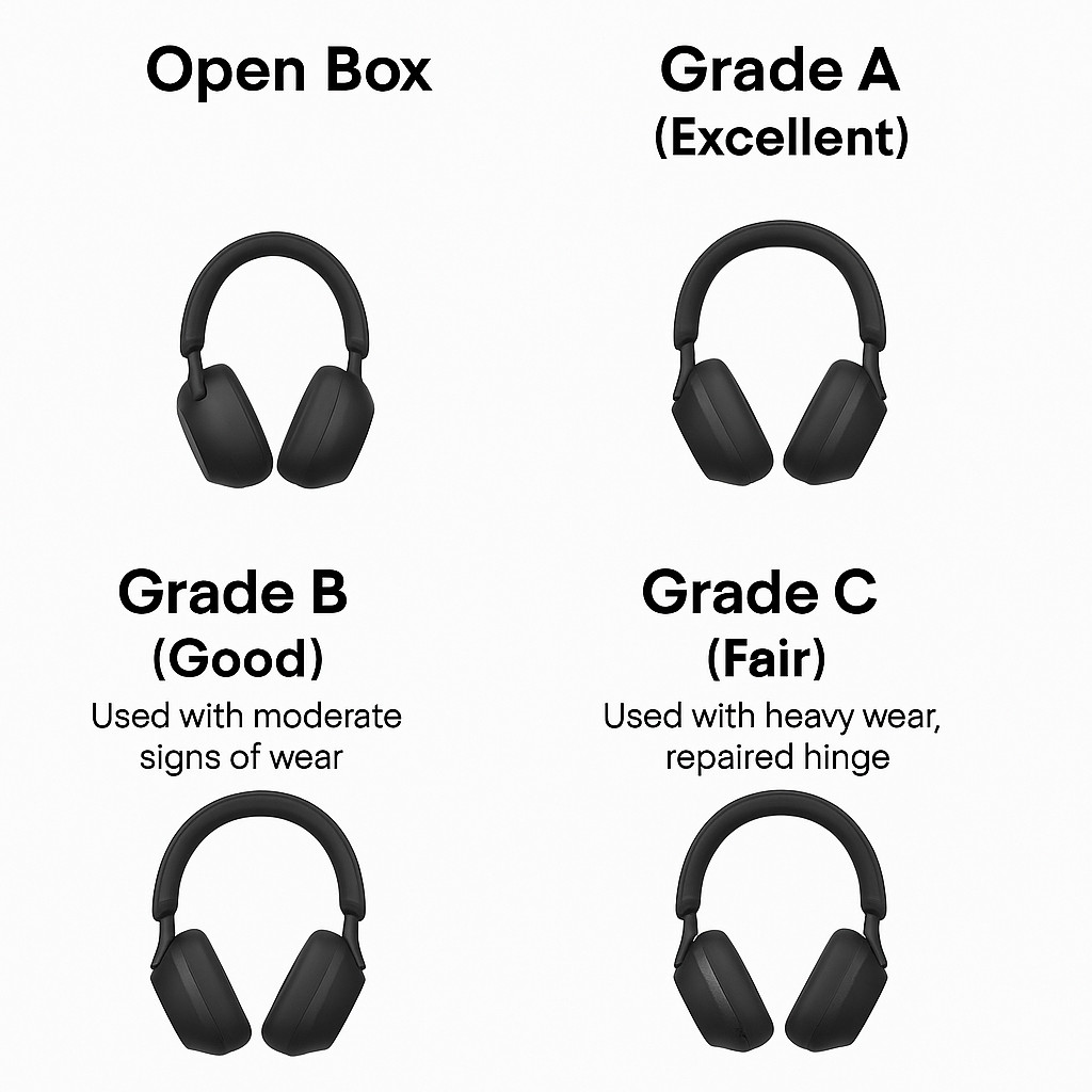 Genuine Sony WH-1000XM5/B Wireless Noise Canceling Bluetooth Headphones Refurbed