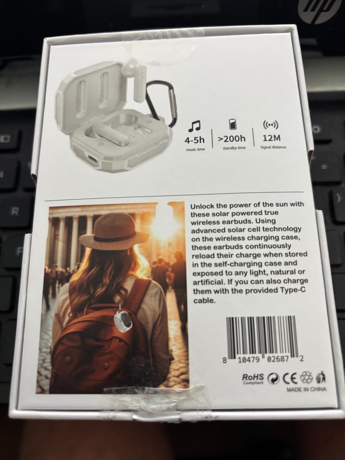 PhunkeeTree Solar Wireless Earbuds Type C Charging Brand New Sealed