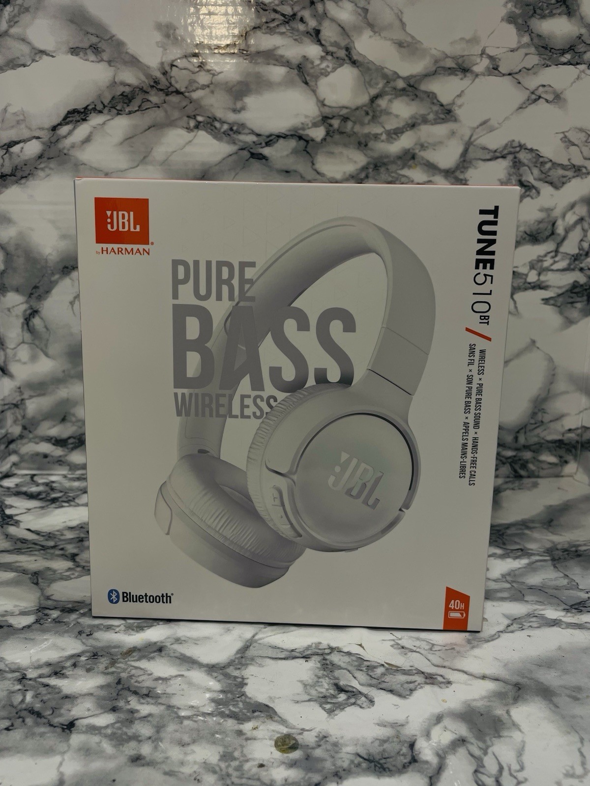 JBL T450BT Wireless Bluetooth Headphones – White