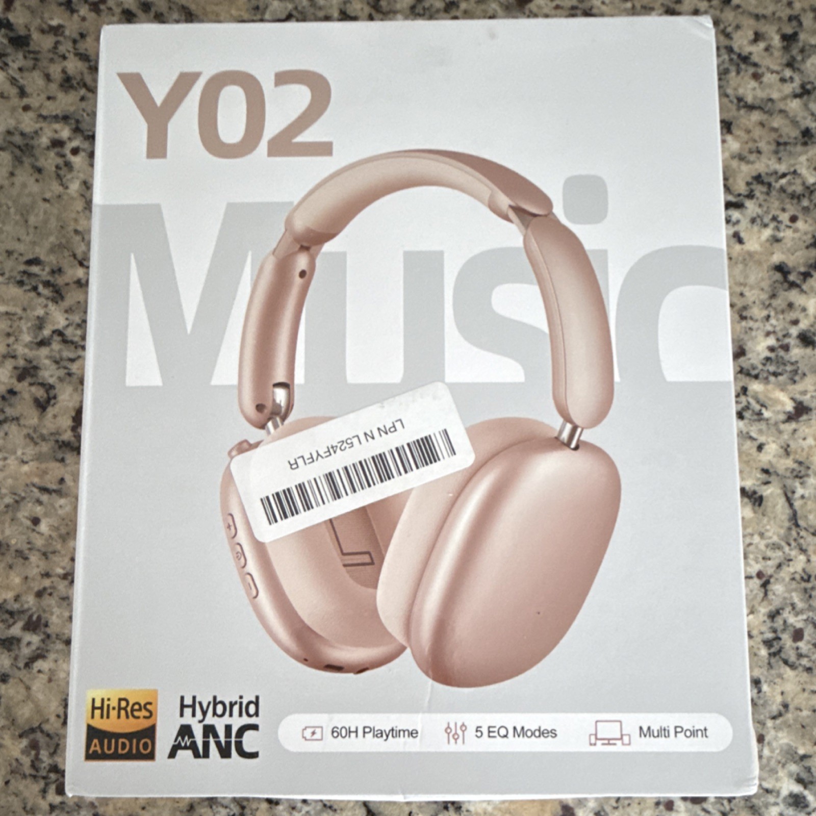 Y02 Hybrid ANC Over-Ear Headphones Hi-Res Audio Multi Point 5 EQ Beige Gold